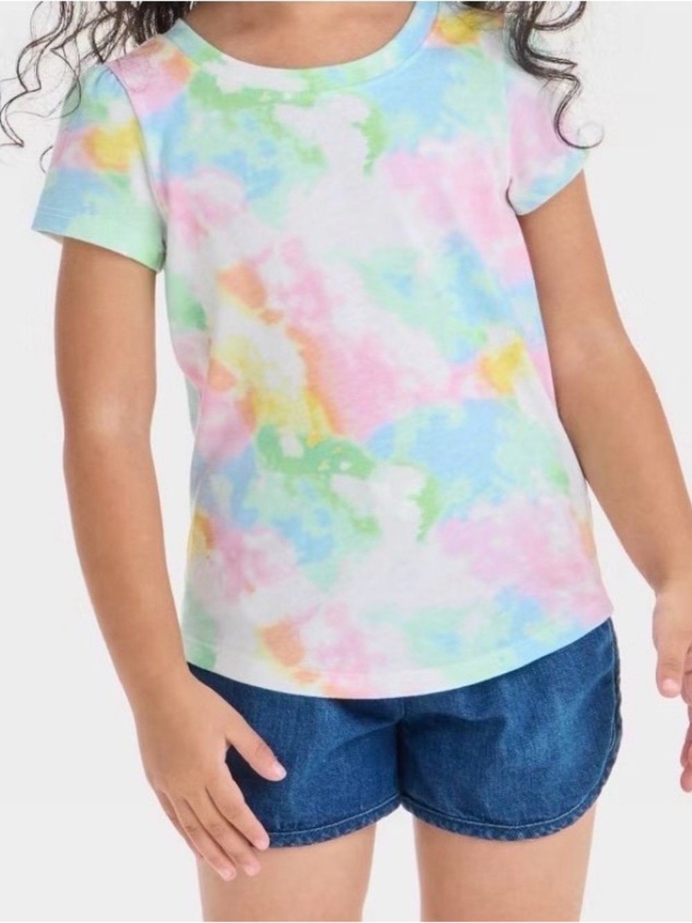 Cat & Jack Pastel Tie-Dye Short Sleeve Tee - Pink, Blue, Green, Yellow